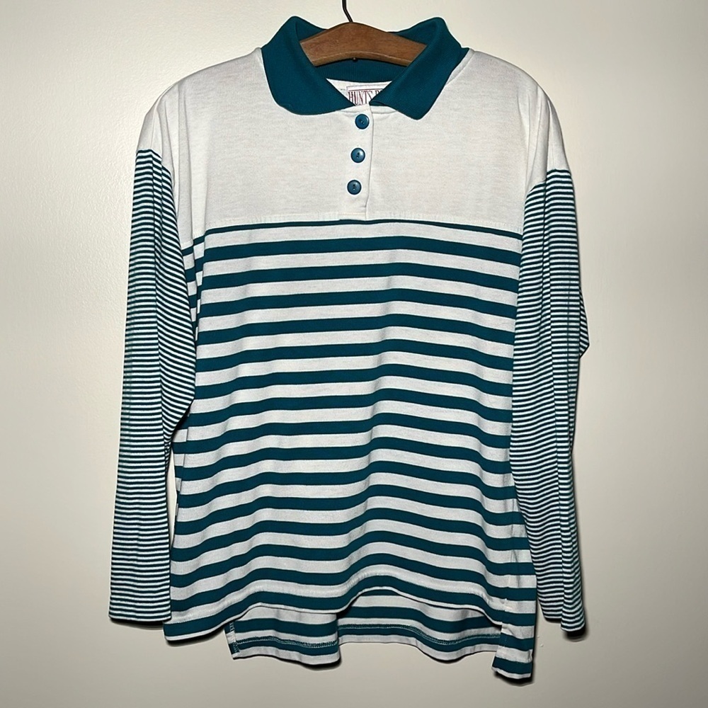 Vintage Hunts Point Striped Long Sleeve Polo